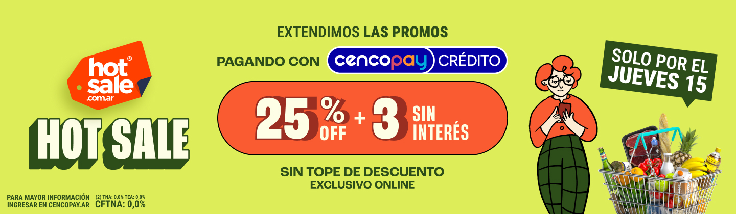 25% + 3 CSI con Cencopay | Hot Sale Vea
