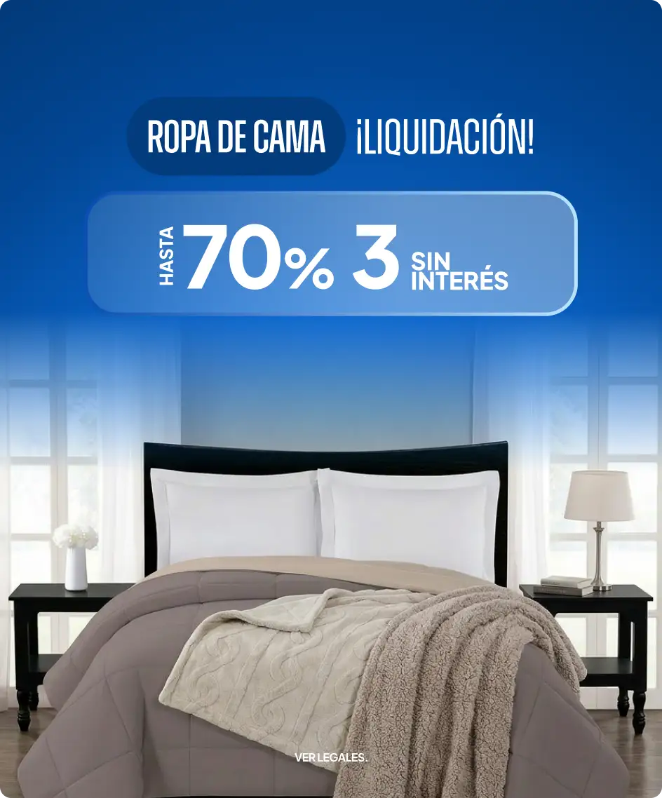 Hasta 70% en ropa de cama