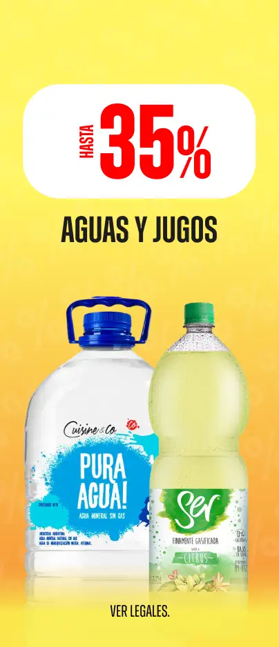 Hasta 35% en Aguas y Jugos
