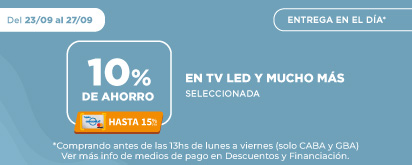 10%/15% TCenco en TV Led y más