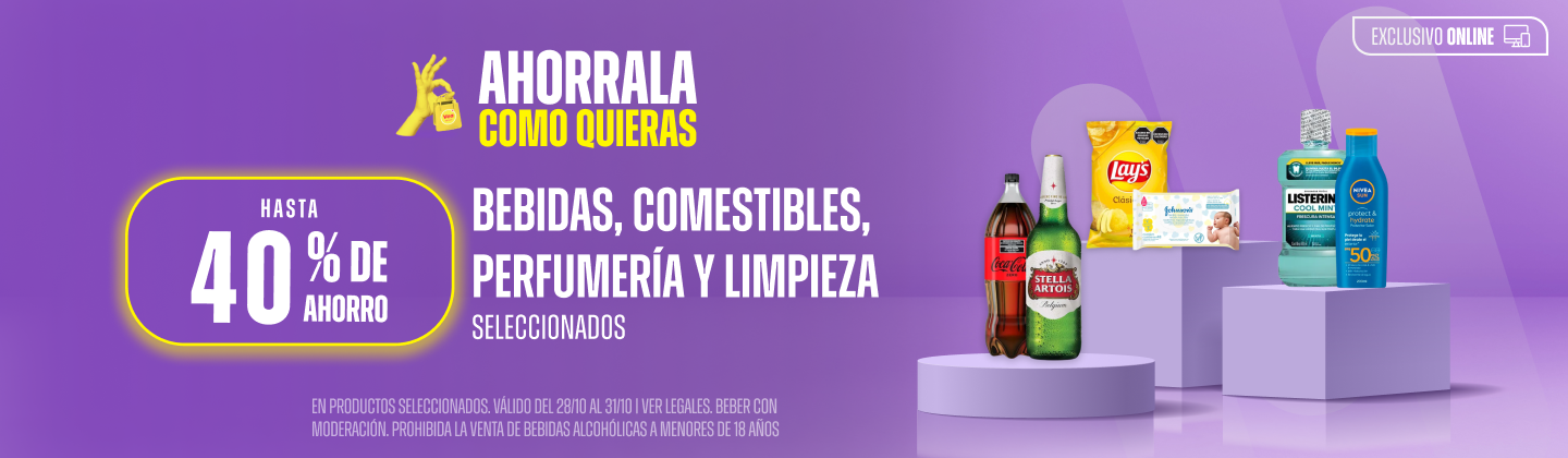 Hasta 40% en Bebidas, Comestibles, Perfumeria y Limpieza