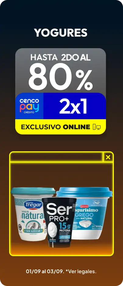 HASTA 2DO AL 80% EN YOGURES