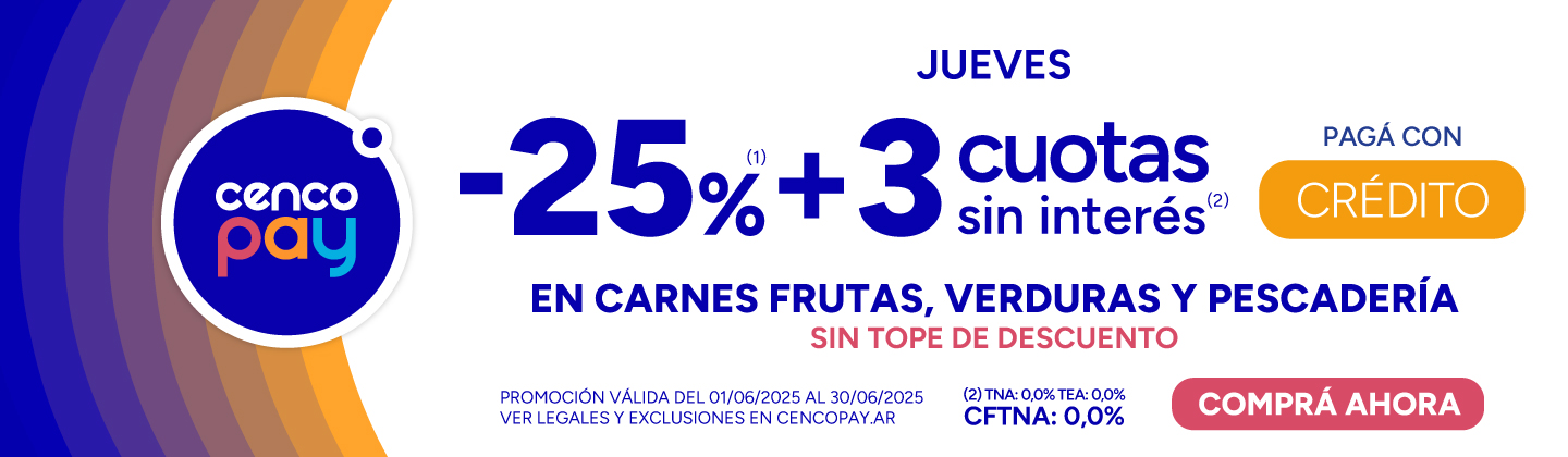 25% y 3 CSI en Carnes, Frutas y más