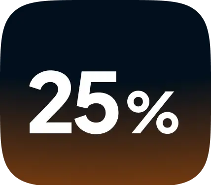 HASTA 25%