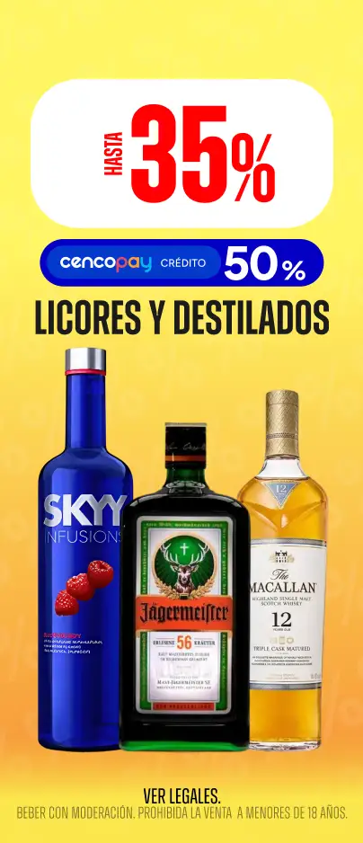 35% en Destilados y Licores