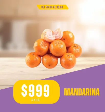 $999 en Mandarina x Kg