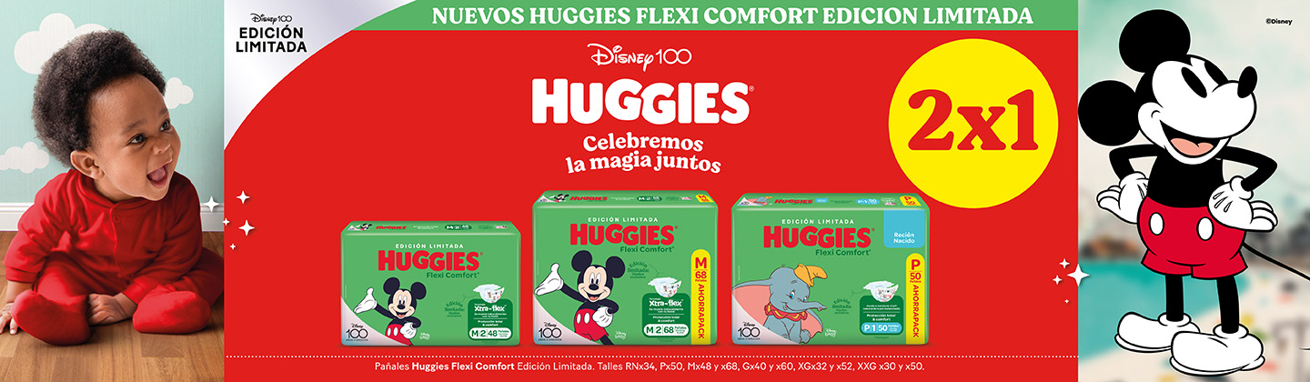 Vea | CM_2X1 en pañales seleccionados de Huggies Flexi Comfort