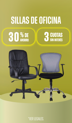 30% y 3 CSI en Sillas de Oficina