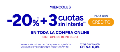 20% + 3 CSI en Toda la compra online