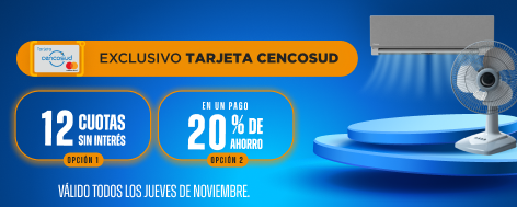 12 CSI ó 20% en un pago en Aires acondicionados, Heladeras y más