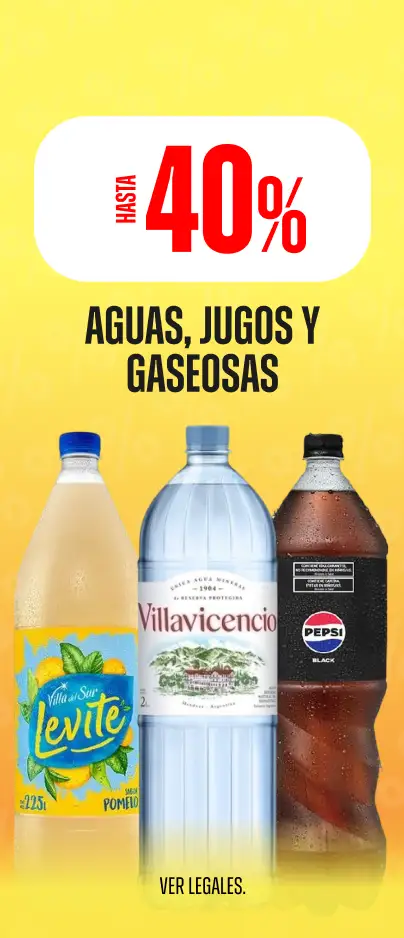 Hasta 40% en Aguas, Jugos y Gaseosas