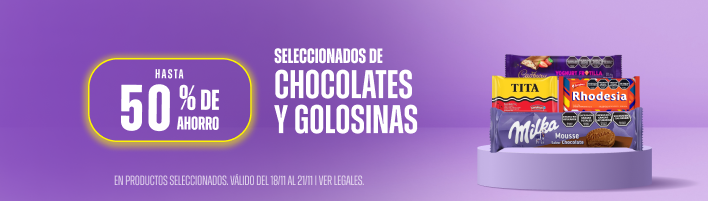 Hasta 50% en Chocolates y Golosinas