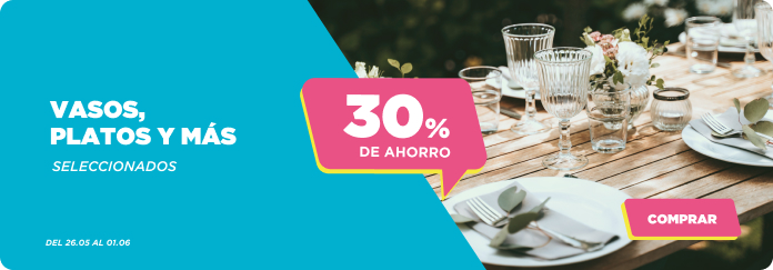 Vea | 30% en Vasos, Platos y más seleccionados