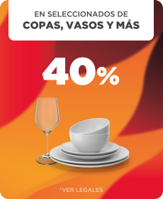 35% + 3 CSI en Copas, Platos y Vasos